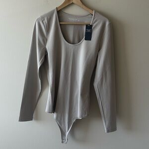NWT Abercrombie & Fitch Gray Long Sleeve Bodysuit